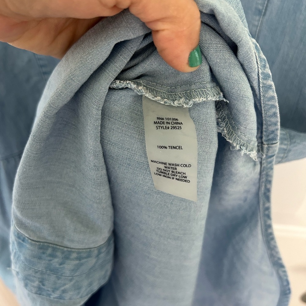Soft Surroundings 100% Tencel Chambray Sleeveless Tunic Top Size XS - Picture 7 of 8